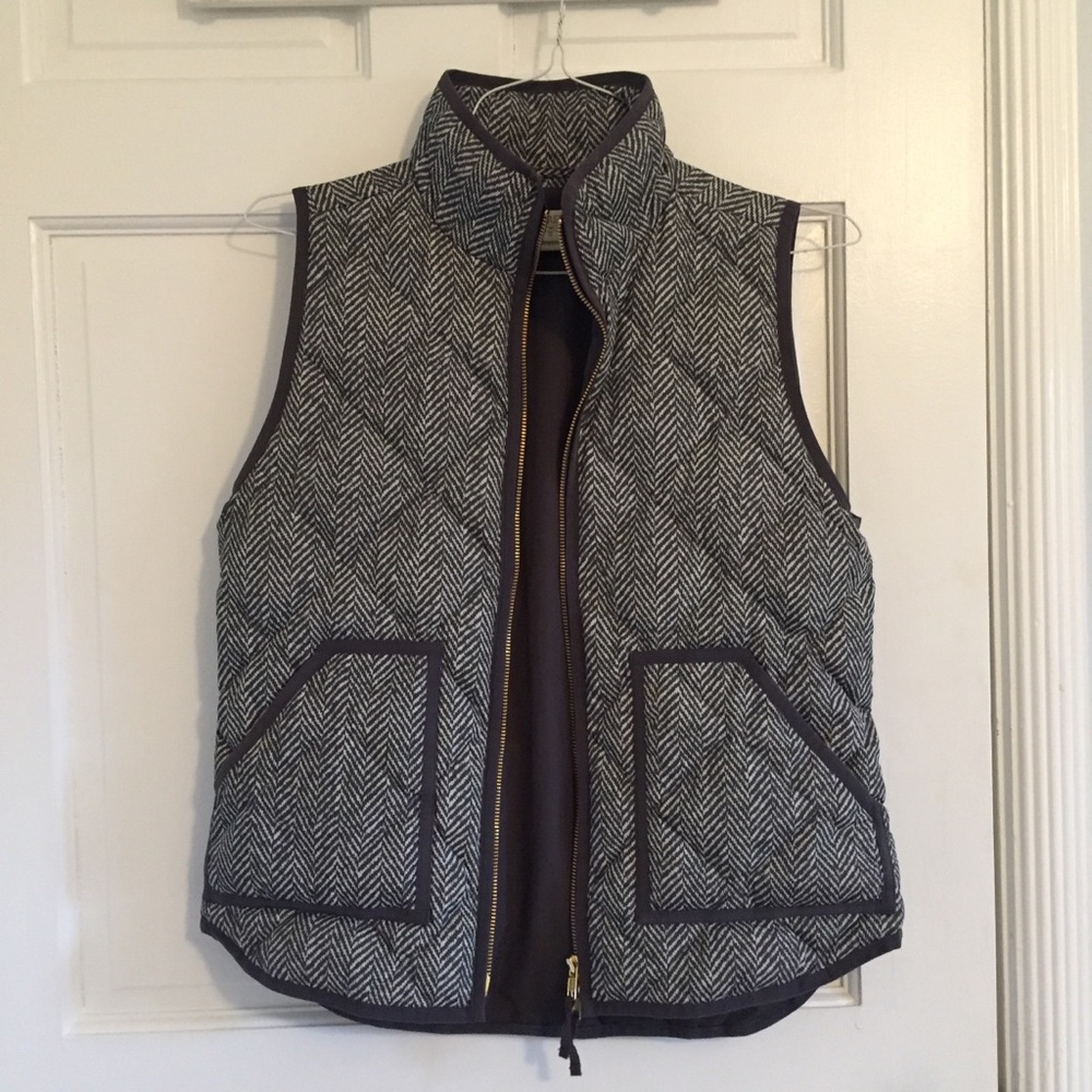 J. Crew Excursion Quilted Vest in Herringbone